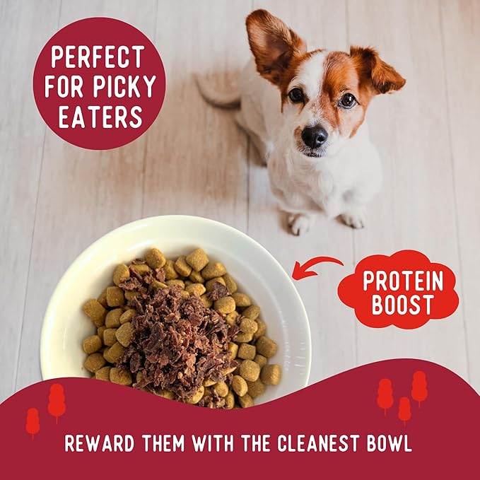 Beg & Barker Beef Dog Food Toppers for Picky Eaters (8 Ounce, Pack of 1) - Bowl Booster with Whole Beef Heart - Premium Meal Mixers for Dogs - Single Ingredient, Human Grade, Grain Free