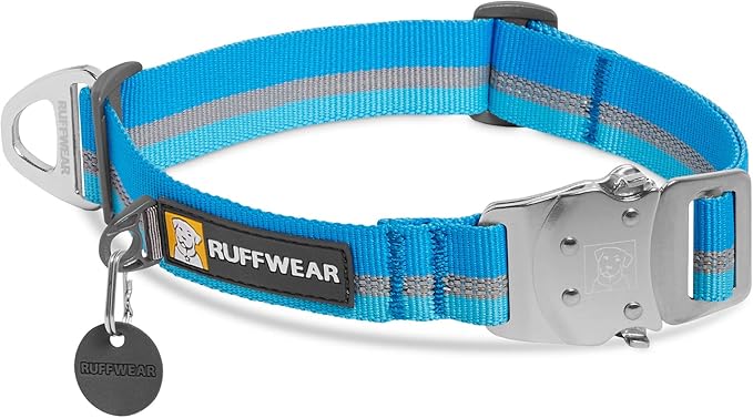 Ruffwear, Top Rope Dog Collar, Reflective Collar with Metal Buckle for Everyday Use, Blue Dusk, 14"-20"