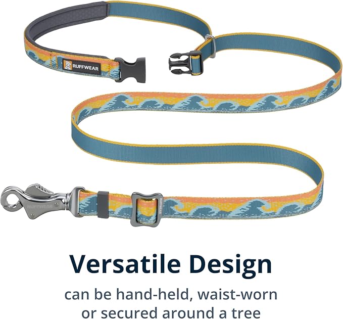 Ruffwear, Crag Ex Leash, Extendable Dog Leash, Hand-Held or Waist-Worn Reflective Lead, Rising Wave