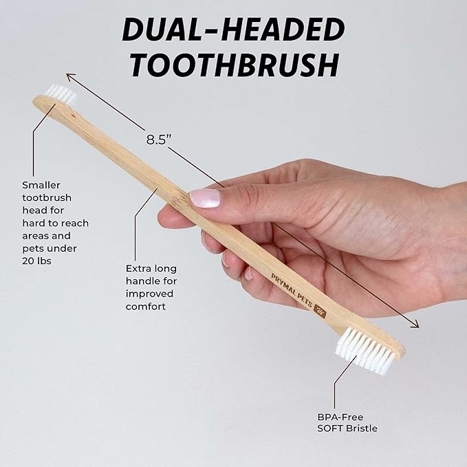 Dog Toothbrush I 4-Pack Two Sided Bamboo Toothbrush for Small and Large Dogs & Cats I Soft Bristles Gentle Pet Toothbrush for Easy Dog Teeth Brushing & Dental Care
