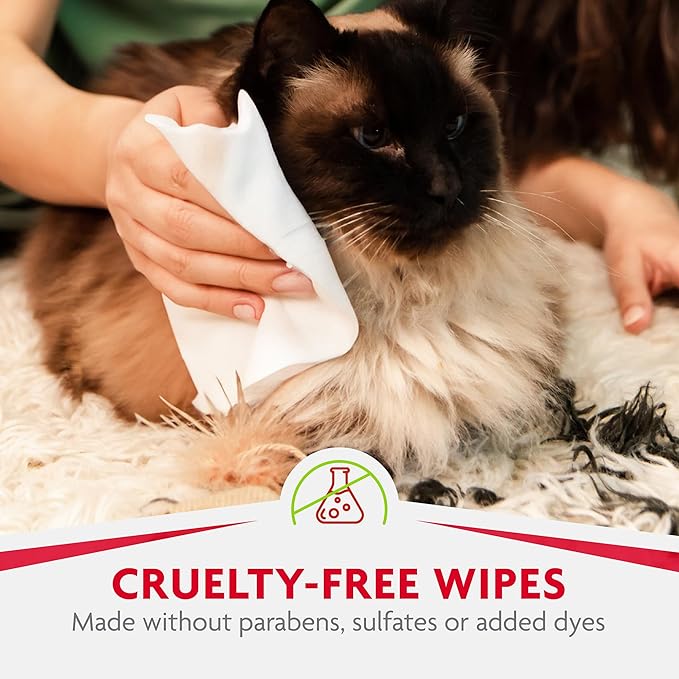 Furminator DeShedding Grooming Wipes for Cats Refresh and Deodorize Coat without Bathing, 50 Count