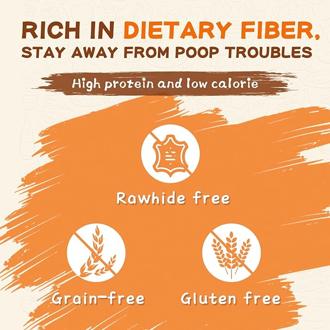 Grain Free Dog Treats Chicken Wrapped Banana Slice, Rawhide and Gluten Free, w/Taurine Low Fat Healthy Chewy Training Treats, for Small Medium Large Dogs, 12.5 oz