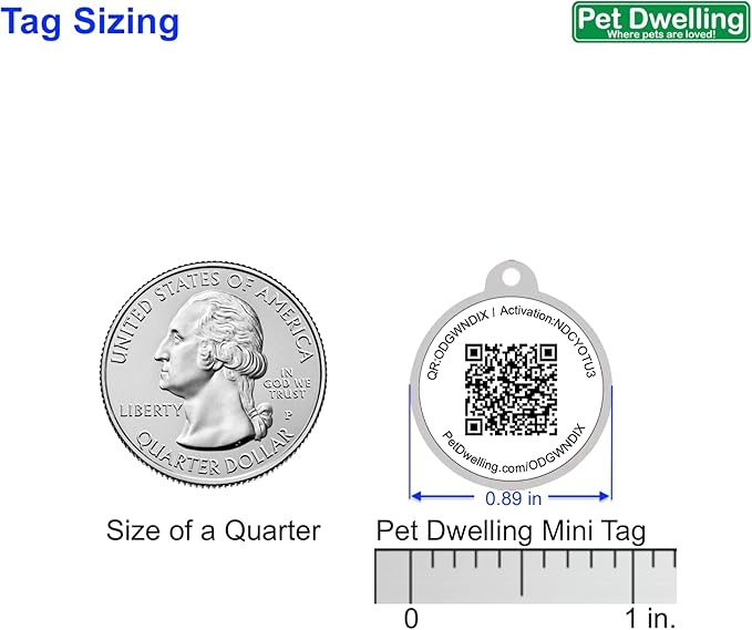 Advanced QR Code Pet ID Tags for Small to Medium Dogs and Cats: Online Pet Profile & Instant Scan Location Email Alert(Lux Black Mini)