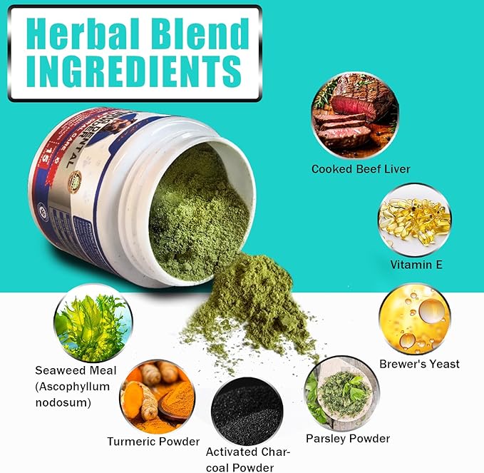 Dog Teeth Cleaning Powder-Dog Dental Care and Bad Breath Treatment, Plaque Removal Herbal Dental Powder for Healthy Teeth & Gums for All Dogs