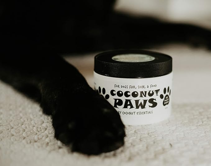 Coconut Paws, Organic Dog Essentials, with Coconut Oil, Olive Oil and Sunflower Oil, for Dog’s Skin, Hair, Ears, Teeth, and Nails, Dog Paw Balm and Nose Balm, 8 fl oz