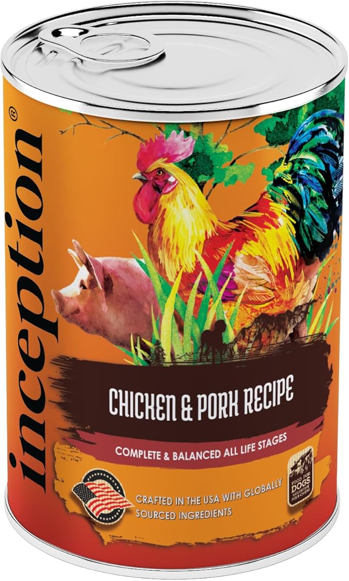 Inception® Wet Dog Food Chicken & Pork Meal Recipe – Complete and Balanced Dog Food – Legume Free Meat First Wet Dog Food – 12/13oz case