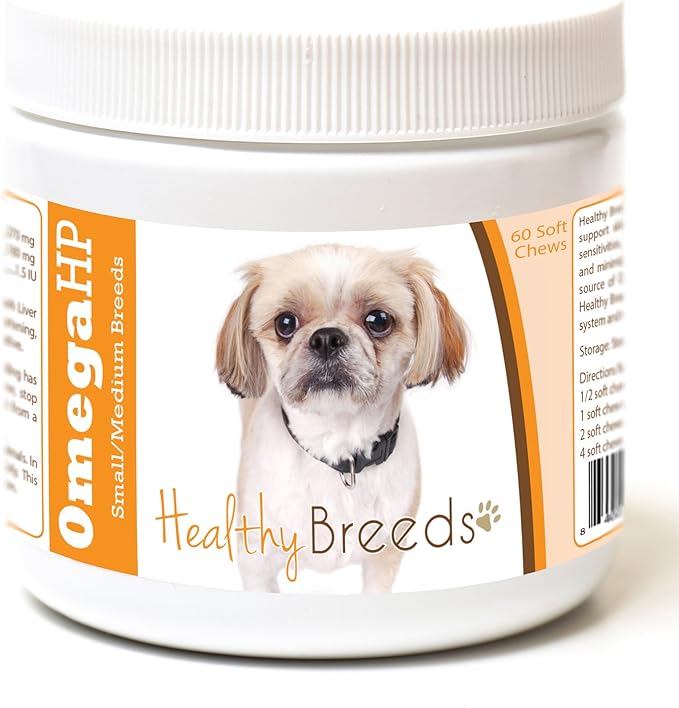 Healthy Breeds Peekapoo Omega HP Fatty Acid Skin and Coat Support Soft Chews 60 Count