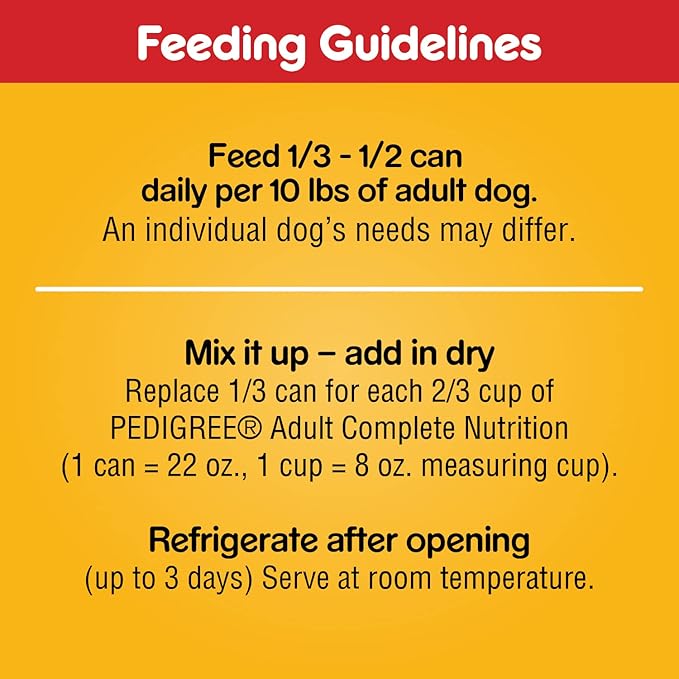 PEDIGREE CHOICE CUTS IN GRAVY Adult Canned Soft Wet Dog Food with Beef, 22 oz. Cans (Pack of 12)