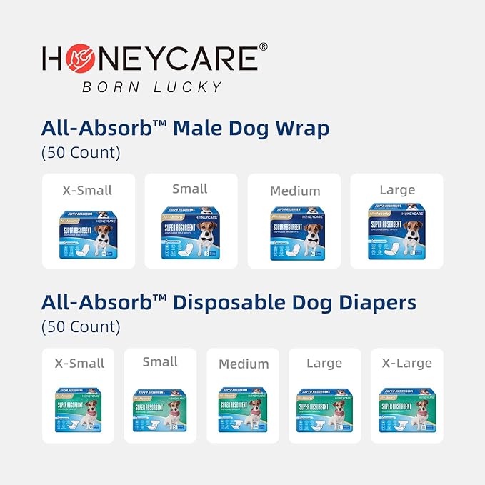 HONEY CARE All-Absorb, XXL 30"x36", 30 Count, Dog and Puppy Training Pads, Ultra Absorbent and Odor Eliminating, Leak-proof 5-Layer Potty Training Pads with Quick-dry Surface, Blue, A39