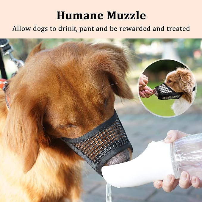 Mayerzon Dog Muzzle, Soft Mesh Muzzles for Small Medium Large Dogs Chihuahua Poodle Husky Labrador Retriever, Breathable Dog Mouth Guard for Biting Chewing Grooming, Allow Panting Drinking