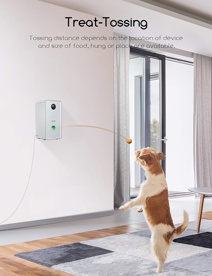 faroro Dog Camera with Treat Dispenser, 5G WiFi Pet Camera with Two Way Audio and 1080P Full HD Night Vision for Treat Tossing and Monitoring Your Pet Remotely