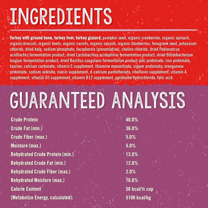 Stella & Chewy's Freeze Dried Raw Tantalizing Turkey Meal Mixer – Dog Food Topper for Small & Large Breeds – Grain Free, Protein Rich Recipe – 8 oz Bag