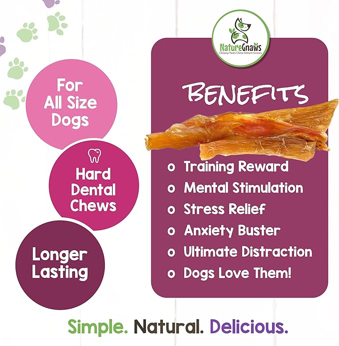 Nature Gnaws Mixed Beef Tendons & Paddywack for Dogs - Premium Natural Beef Dental Bones - Long Lasting Tasty Dog Chew Treats - Puppy Training Reward