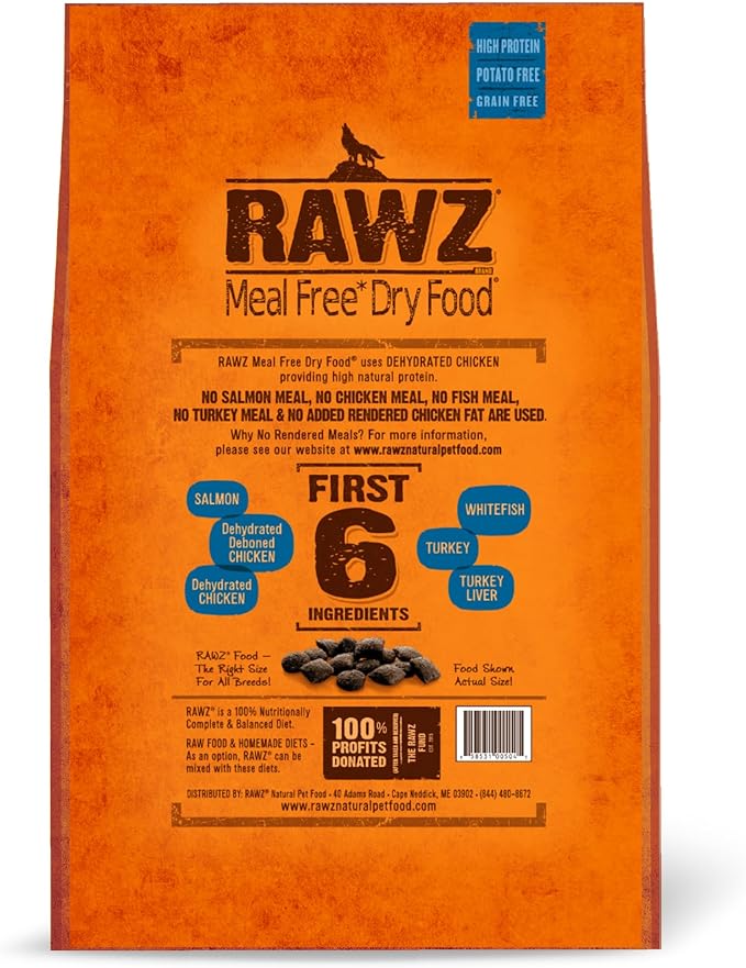Rawz Meal Free Dry Dog Food (20 Pound (Pack of 1), Chicken & Salmon & Whitefish)