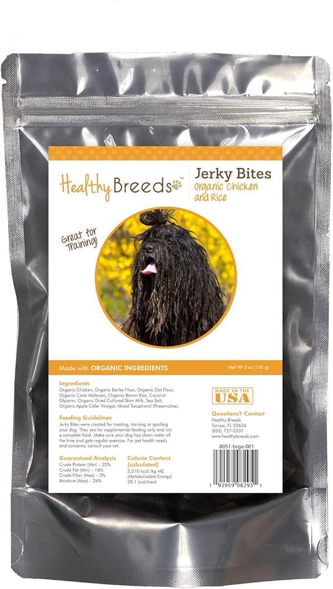 Healthy Breeds Bergamasco Jerky Bites Chicken & Rice Recipe Dog Treats 5 oz