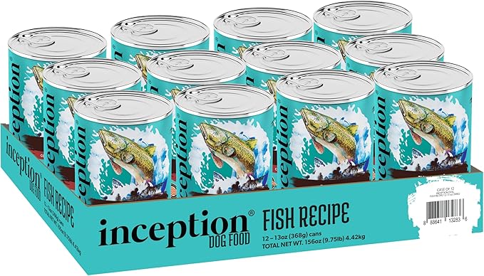 Inception® Wet Dog Food Fish Recipe – Complete and Balanced Dog Food – Legume Free Meat First Wet Dog Food – 12/13oz case