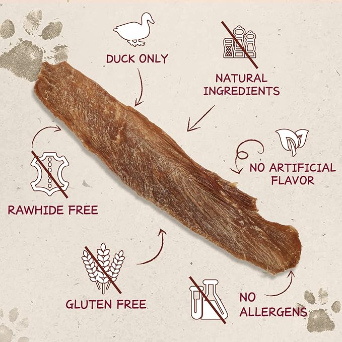 Dog Treats Jerky Duck Crisp Flakes, 1% Taurine Added, 6oz (170g), Duck Jerky Chip Flakes, High Protein Duck Dog Training Rewards, Rawhide-Free, Gluten-Free
