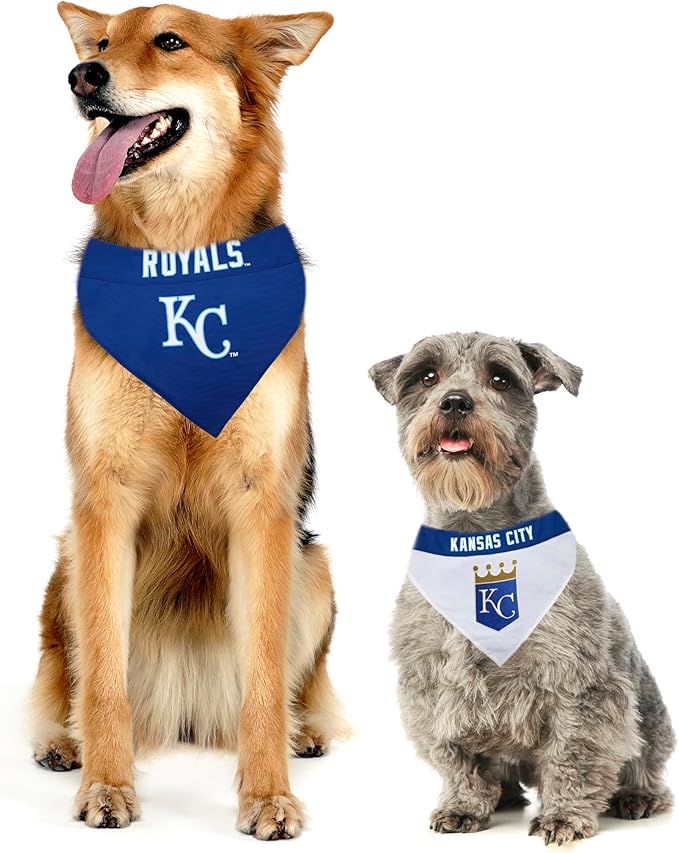 Pets First ROY-3217-S-M MLB Kansas City Royals Reversible Pet Bandana, Small/Medium, MLB Team Color