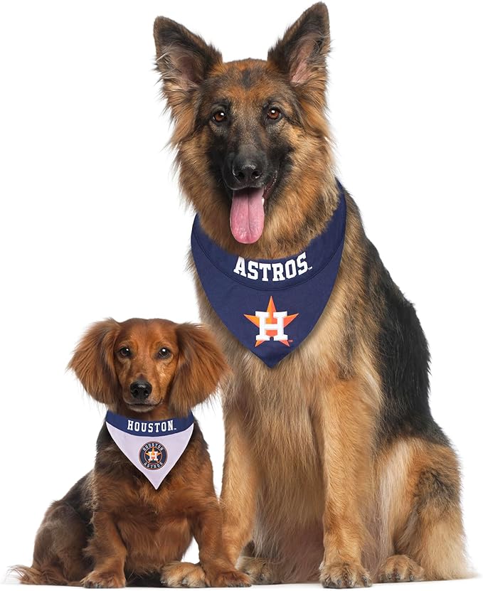 Pets First MLB Houston Astros Reversible Bandana Size XX-Large for Dogs & Cats. 2 Sided Sports Bandana,Premium Embroidery Team Logo, All MLB Teams Available