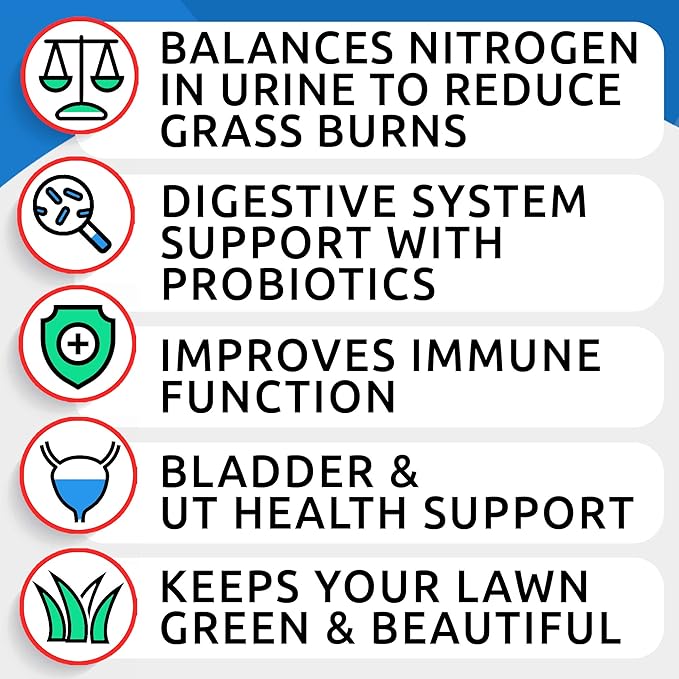 Bark&Spark All-Natural Grass Burn Spot Chews for Dogs - Pee Lawn Spot Saver - Grass Restore Treats - Dog Urine Neutralizer Solution for Grass Burn Spots - Made in USA - 120 Chews