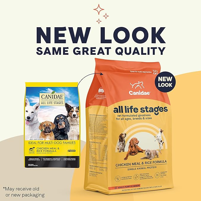 Canidae All Life Stages Premium Dry Dog Food for All Breeds, All Ages, Chicken Meal & Rice Formula, 5 lbs.