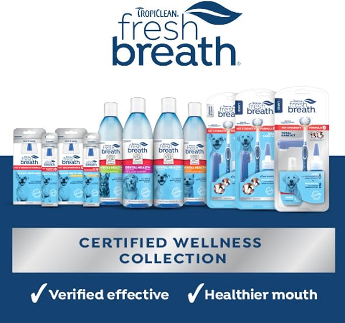 Fresh Breath Certified Wellness Collection Vet Recommended Peanut Butter Oral Care Clean Teeth Gel for Dogs, 2oz - Removes Plaque & Tartar - Cleans Teeth - Dog Dental Care - No Brushing Required