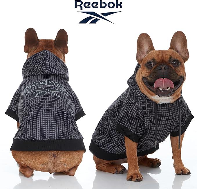 Reebok Dog Hoodie – Fleece Dog Sweater with Leash Hole, Cold Winter Dog Sweatshirt for Small Medium and Large Dogs, Premium Dog Fall Sweater Pullover Hoodie, Cozy Warm Perfect Dog Christmas Outfit