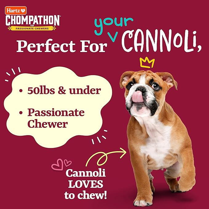Hartz New Chompathon Rock 'N Rib Bone Dog Chew Toy for Aggressive Chewers, Double Layered Flavored with Chicken & Beef