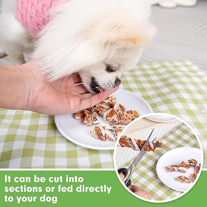 MON2SUN Dog Treats, Triple Flavor Jerky Twist Sticks, 5-7 Inch Chicken Duck and Codfish Sticks Dog Chews for Small Dogs, Healthy Dog Snacks, 10.58 oz (15 Count-Pack of 1)