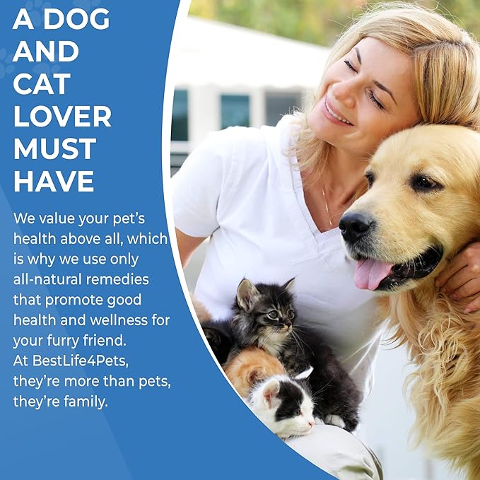 BestLife4Pets Walk-Easy Hip and Joint Supplement for Dogs & Cats - Arthritis Pain Relief and Anti-inflammatory Support Pills for Dogs & Cats Joint Pain Relief - Easy to Use Natural Pills