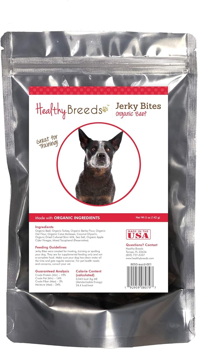 Healthy Breeds Australian Cattle Dog Jerky Bites Beef Recipe Dog Treats 5 oz