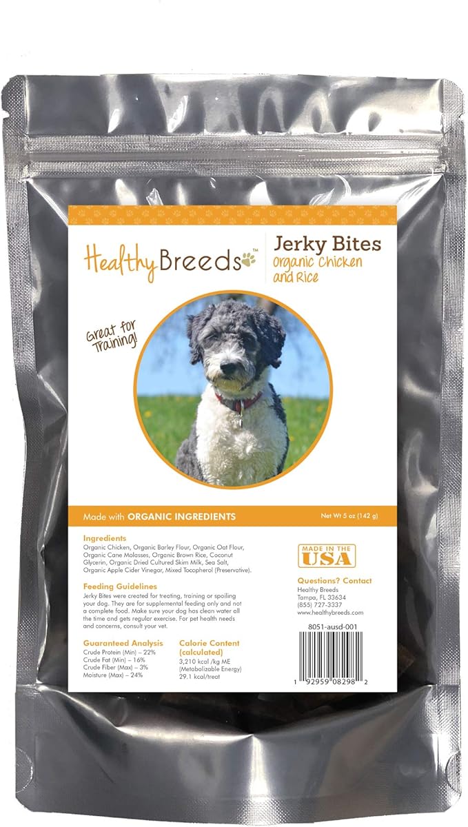 Healthy Breeds Aussiedoodle Jerky Bites Chicken & Rice Recipe Dog Treats 5 oz