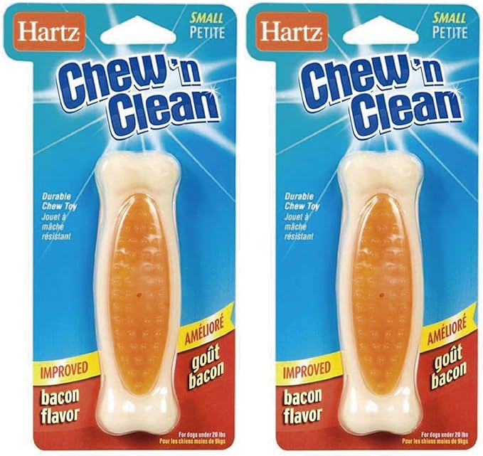 Hartz Chew'n Clean Tuff Bone Bacon Flavored Small Dog Toy (Pack of 2)2