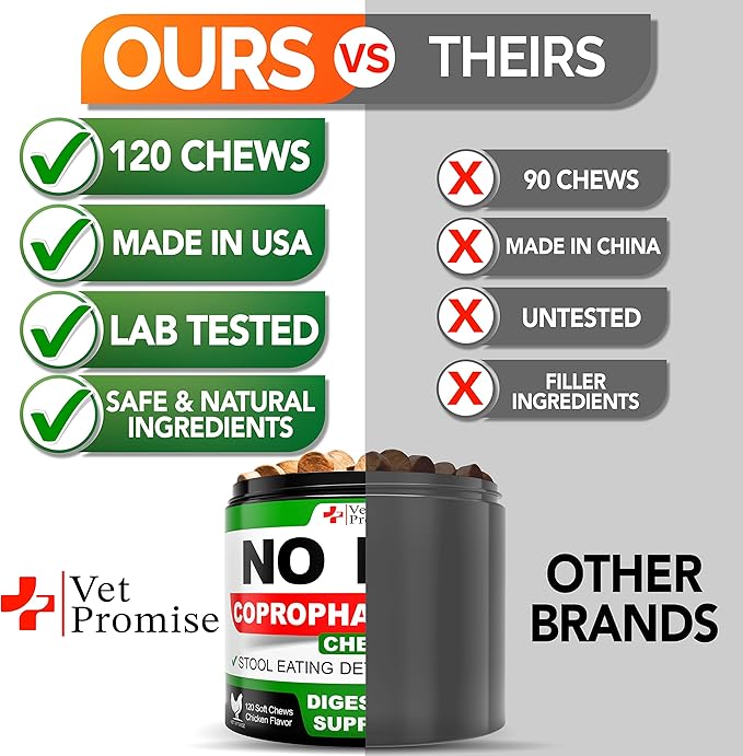 No Poo Chews for Dogs - Coprophagia Stool Eating Deterrent for Dogs - Prevent Dog from Eating Poop - Stop Eating Poop - Probiotics & Digestive Enzymes Supplement - Forbid for Dogs - Made in USA