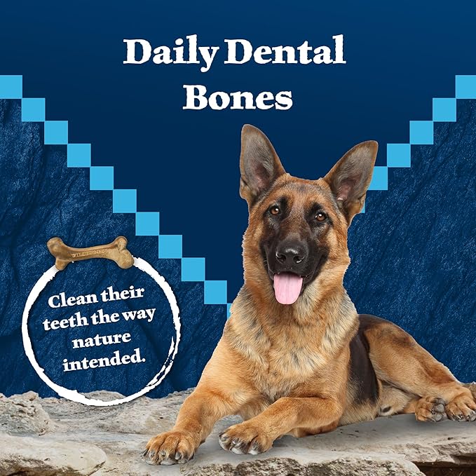 Blue Buffalo Wilderness Wild Bones Grain-Free Dental Chews Dog Treats, Mini, 10-oz Bag