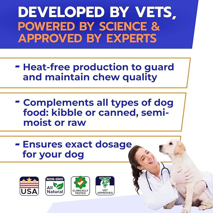Fish Oil Omega 3 for Dogs - Allergy Relief - Itchy Skin Relief, Shedding, Seasonal Allergies - Skin and Coat Supplement - Made in USA - Salmon Oil Chews