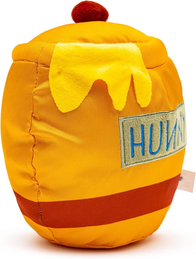 Buckle-Down Disney Dog Toy, Winnie The Pooh Hunny Pot Yellow Pet Toy, Ballistic Nylon Plush