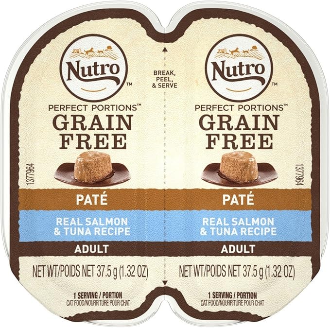 Nutro 50411520 24Ea/2.65Oz Grain Free Perfect Portions Soft Loaf Salmon & Tuna Recipe Cat Food, One Size