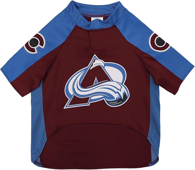 Pets First NHL Colorado Avalanche Jersey for Dogs & Cats, Small. - Let Your Pet Be A Real NHL Fan!