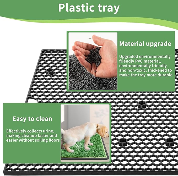 Grass Pad for Dogs,17”x25” Dog Grass Pad with Tray,Indoor&Outdoor Dog Potty Tray,Perfect Training Pet Portable Potty,Washable Puppy Pee Pad for Puppy Training Apartment,Balcony and Apartment Use