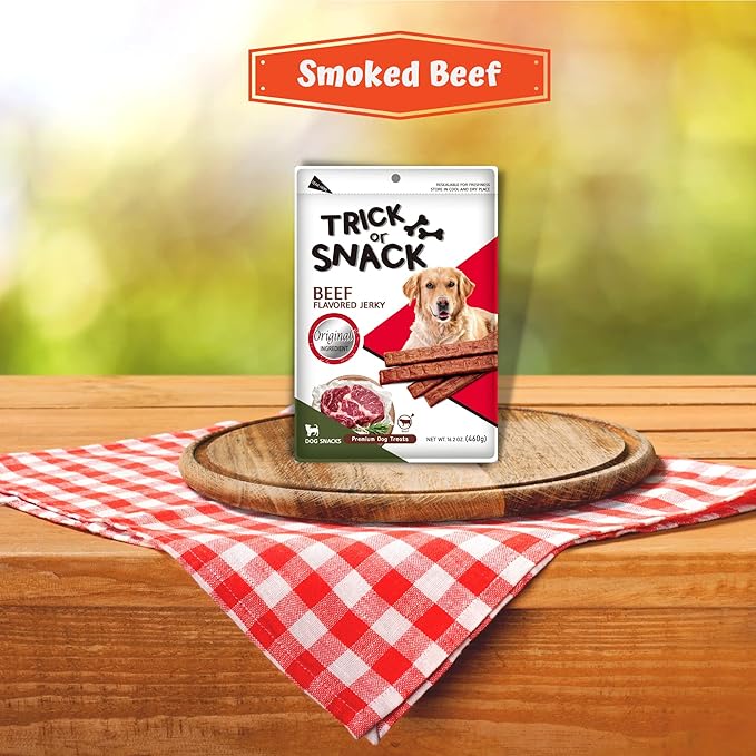 1 LB Variety Pack of Natural Grillers Dog Jerky Treats - Perfect for Training, Walking, and Treating - Made with Real Beef, Chicken, and Salmon (Beef Original Jerky)