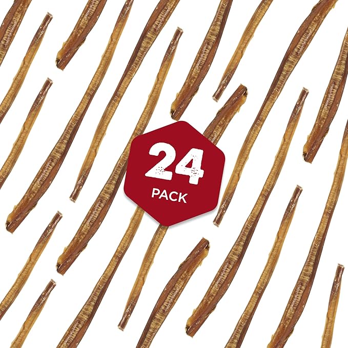Best Bully Sticks 12 Inch Odor Free Bully Sticks for Dogs, 20 Pack, Bulk Bag 100% Natural, Grass-Fed Beef, Digestible Bully Bones, Grain and Rawhide Free, Odorless Dog Bully Sticks for Large Dogs