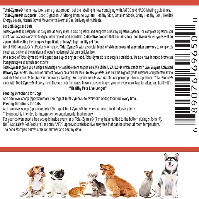 Mini-Twin Pack 2.22oz Probiotics and Digestive Enzymes for cats and dogs. Smaller Size.