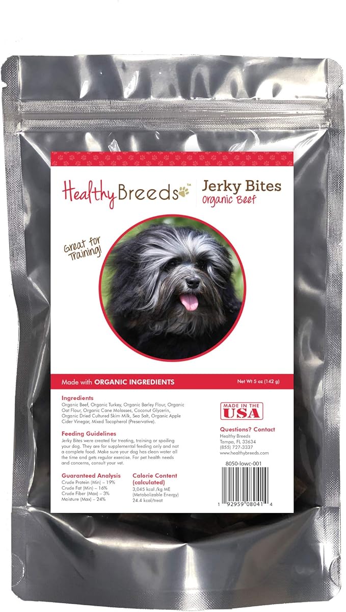 Healthy Breeds Lowchen Jerky Bites Beef Recipe Dog Treats 5 oz