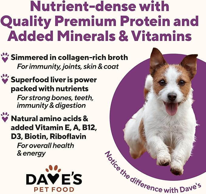 Dave's Pet Food Grain Free Wet Dog Food (Pork & Sweet Potato in Broth), Made in Canada Naturally Healthy Canned Dog Food, Added Vitamins & Minerals, Wheat & Gluten-Free, 13.2 oz (Case of 12)