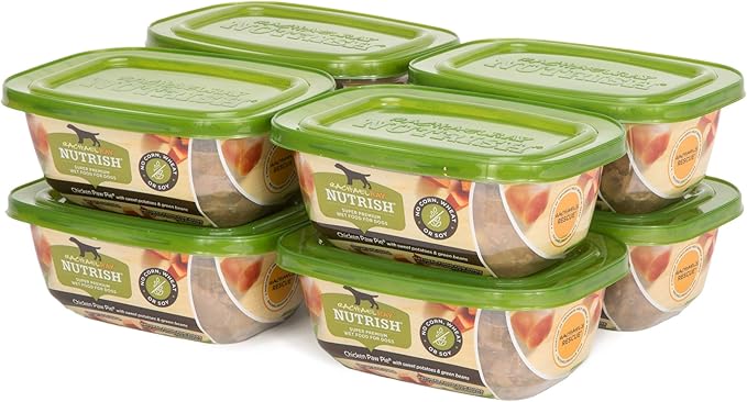 Rachael Ray Nutrish Premium Natural Wet Dog Food with Added Vitamins & Minerals, Chicken Paw Pie Recipe, 8 Ounce Tub (Pack of 8)