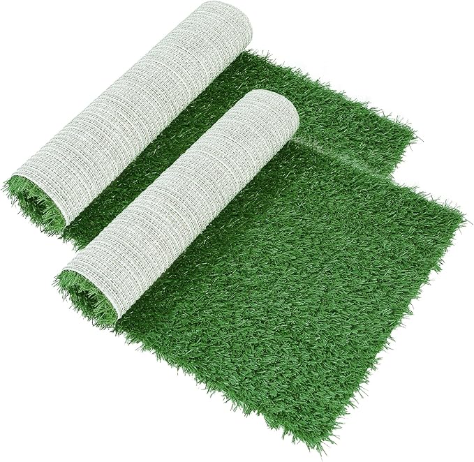 Replacement Dog Grass Pee Pad for Potty Training - 24"x24"/2 Pack, Medium Artificial Grass Patch for Potty Tray, Reusable & High Drainage