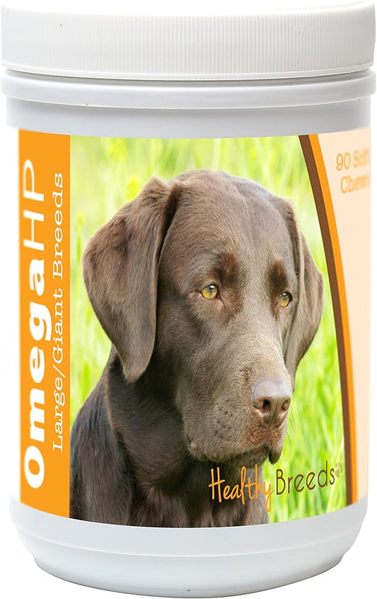 Healthy Breeds Labrador Retriever Omega HP Fatty Acid Skin and Coat Support Soft Chews 90 Count