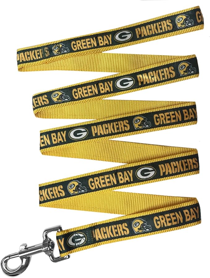 NFL PET Leash Green Bay Packers Dog Leash, Small Football Team Leash for Dogs & Cats. A Shiny & Colorful Cat Leash & Dog Leash Licensed by The NFL