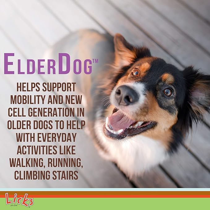 Licks Pill-Free ElderDog - Older Dog Vitamins and Supplements - Joint & Immune Support Supplements for Dogs - Dog Coat & Digestion Supplement for Senior Dogs - Gel Packets - Roasted Chicken, 30 Use